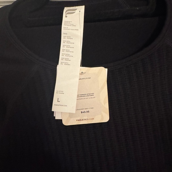 Fabletics Blue Ribbed Fitted Style - Picture 2 of 5